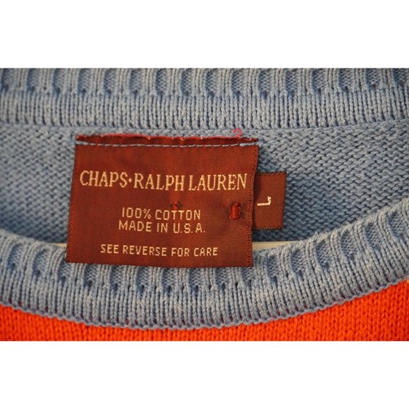 Vintage Chaps Ralph Lauren Sweater, 80s Striped Sweater, Red White Blue Pullover - Picture 7 of 8